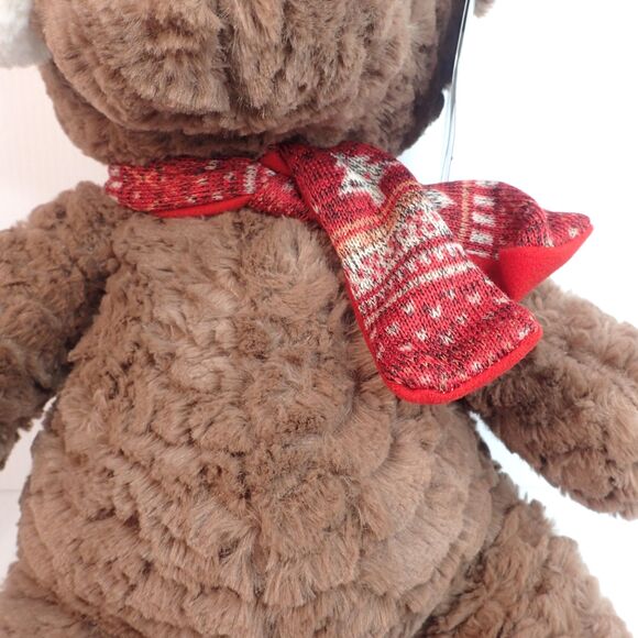 Kelly Toy  14" Seated Christmas Bear with Hat and Scarf from 2018 with Tag - Picture 6 of 10